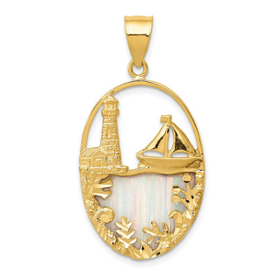 14K gold opal pendant