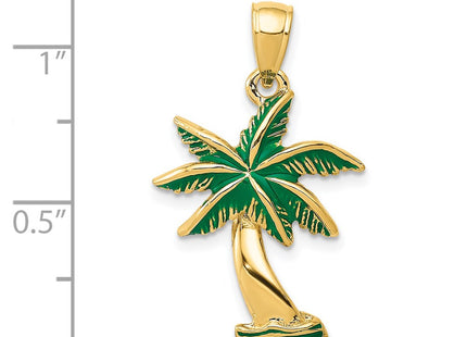 14K gold tree pendant, further view