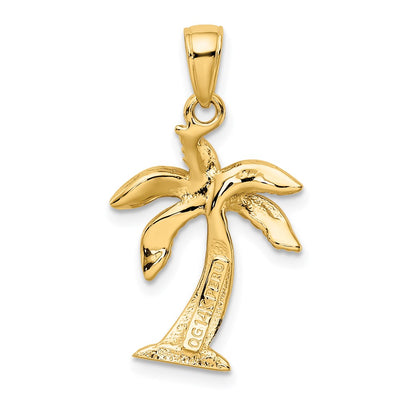 14K Palm Tree Pendant, 28 x 16mm