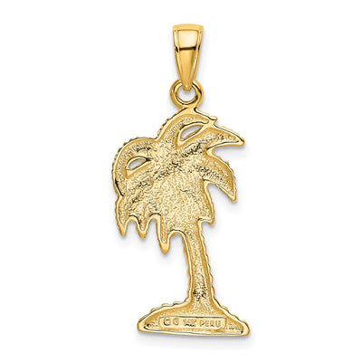 14K Palm Tree Pendant, 32 x 15mm