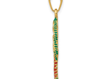 14k Enameled Palm Tree Pendant (Style K2897)
