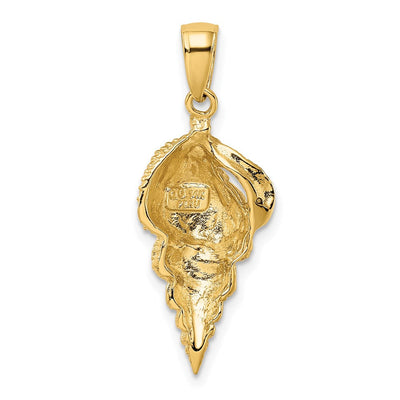 14K Conch Shell Pendant, 30 x 11mm