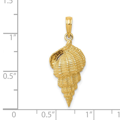 14K Conch Shell Pendant, 30 x 11mm