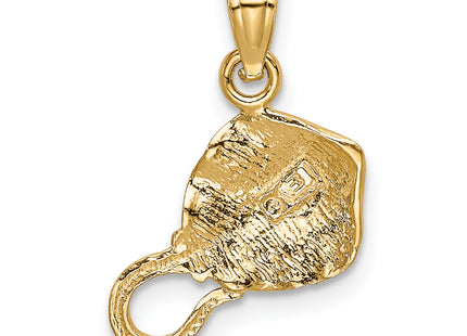 14K Stingray Pendant, 19 x 12mm