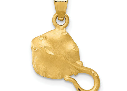 14K Stingray Pendant, 19 x 12mm
