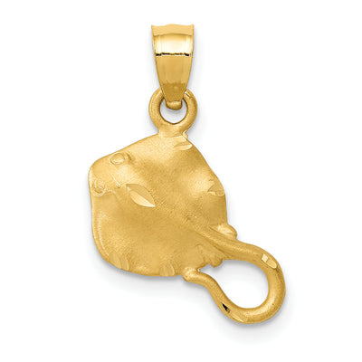 14K Stingray Pendant, 19 x 12mm