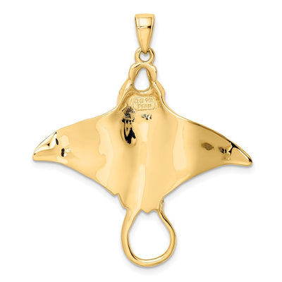 14K Stingray Pendant, 19 x 12mm