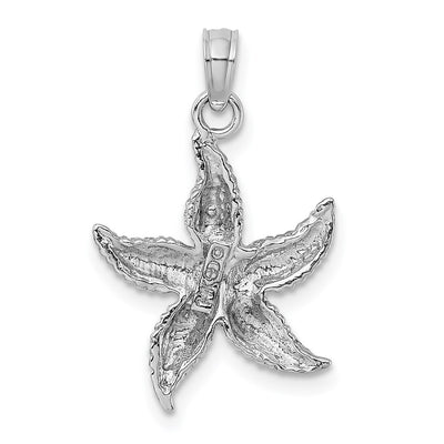 14K White Gold Starfish Pendant