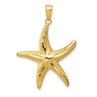 14K Diamond-Cut Starfish Pendant (Style K2944)