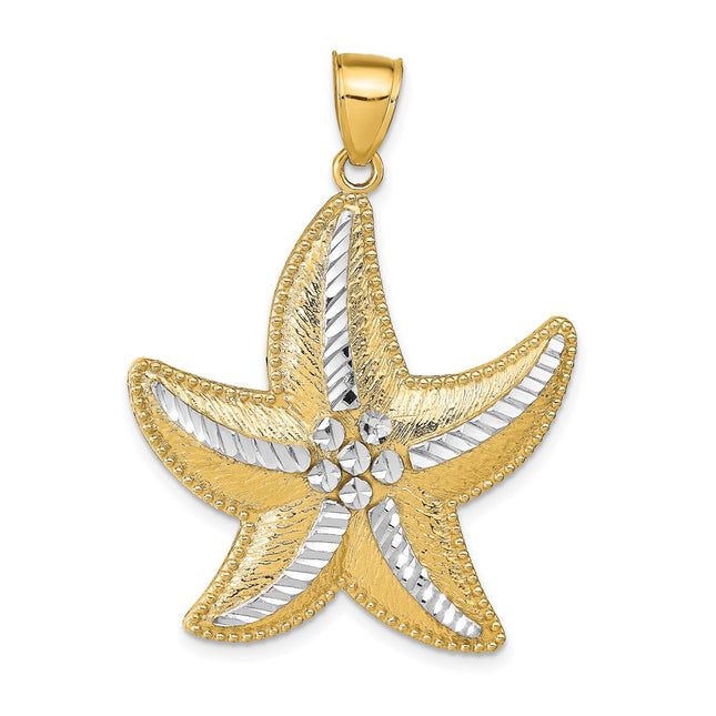 14k Yellow & Rhodium Pendants Style K2946 - Classique Jewelry Inc.