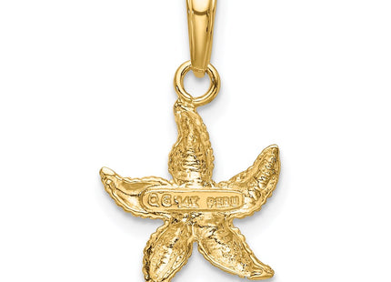 14K gold starfish pendant, further view