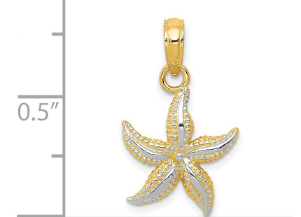 14K gold starfish pendant, another view