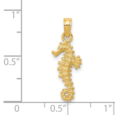 14K Seahorse Pendant, 22 x 8mm