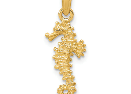 14K Seahorse Pendant, 22 x 8mm