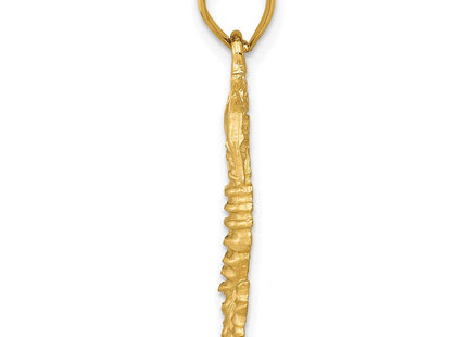 14K gold seahorse pendant, alternate view