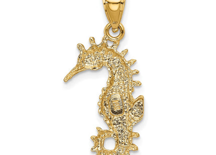 14K gold seahorse pendant, another view