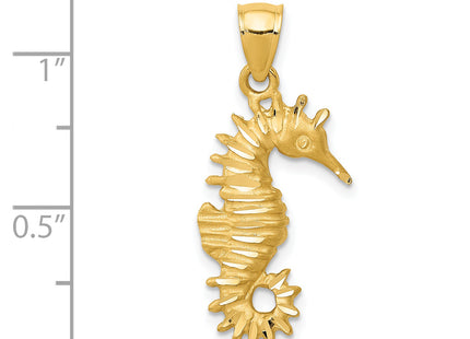 14K Seahorse Pendant, 26 x 11mm