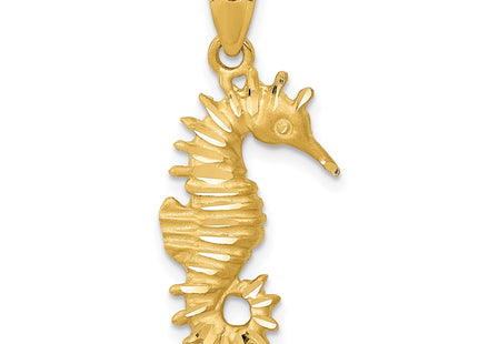 14K gold seahorse pendant