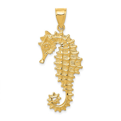 14K gold seahorse pendant