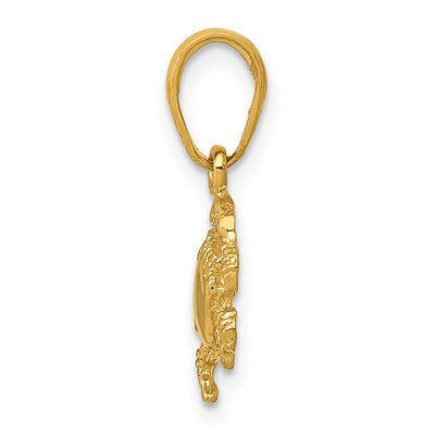 14K Crab Pendant, 15 x 8mm