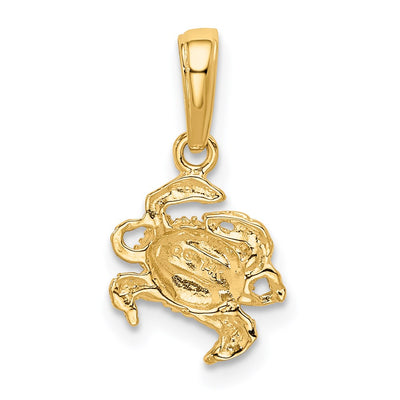 14K Crab Pendant, 15 x 8mm