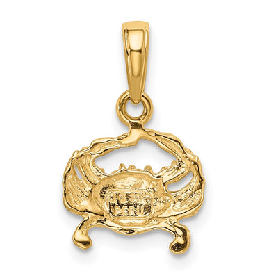 14K Crab Pendant, 16 x 11mm