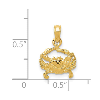 14K Crab Pendant, 16 x 11mm