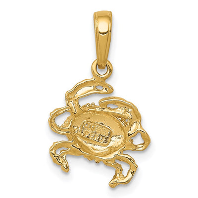 14K Crab Pendant, 19 x 11mm