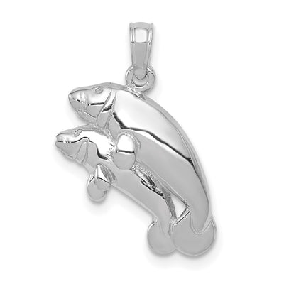 14K white gold pendant