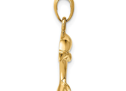 14k Jumping Dolphin Pendant (Style K3012)
