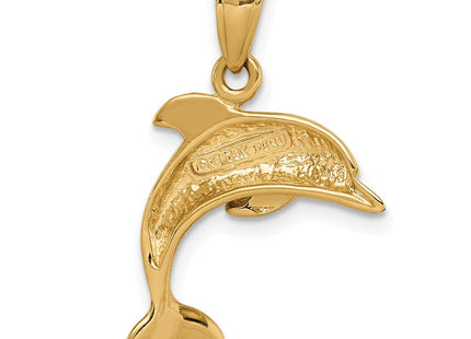 14k Jumping Dolphin Pendant (Style K3012)