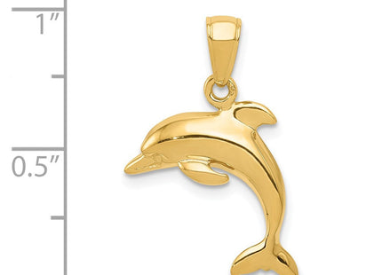 14k Jumping Dolphin Pendant (Style K3012)