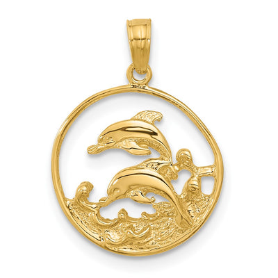 14K gold circle pendant