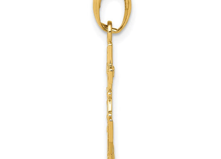 14K gold cross pendant, alternate view