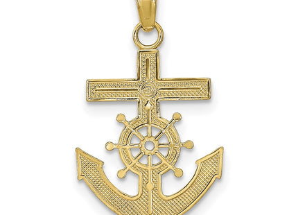 14K gold cross pendant, another view
