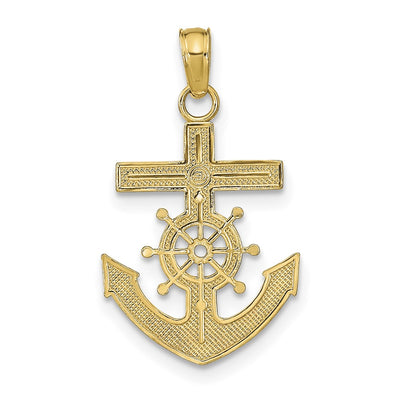 14K Mariners Cross Pendant, 25 x 15mm