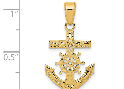 14K gold cross pendant, further view