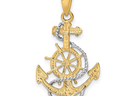 14k Yellow & Rhodium Pendants Style K3079 - Classique Jewelry Inc.