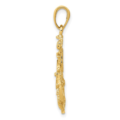 14K Medium Anchor w/Wheel Pendant