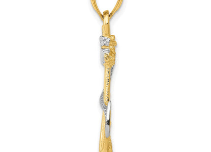 14K gold anchor pendant, alternate view