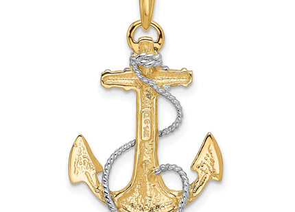 14K gold anchor pendant, another view