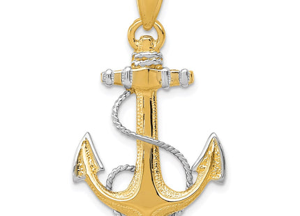 14K gold anchor pendant