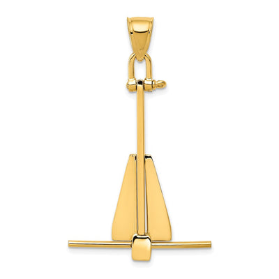 14K gold anchor pendant