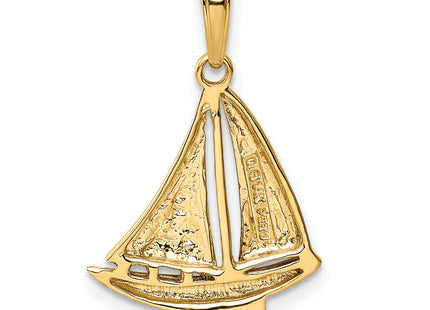 14K Sailboat Pendant, 24 x 16mm