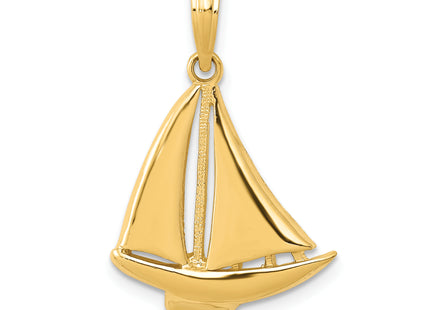 14K Sailboat Pendant, 24 x 16mm