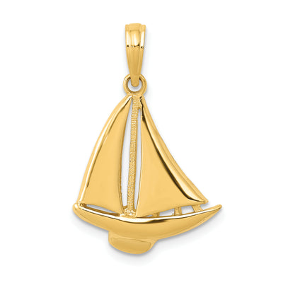14K Sailboat Pendant, 24 x 16mm