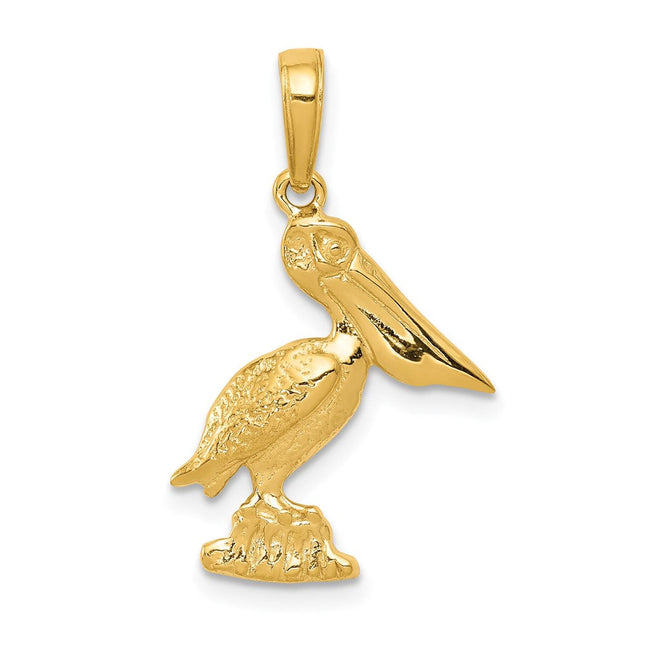 14k Pelican Pendant, 24 x 15mm