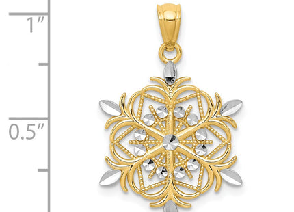 14k Yellow & Rhodium Pendants Style K3190 - Classique Jewelry Inc.
