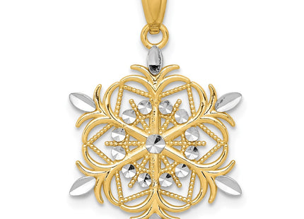 14k Yellow & Rhodium Pendants Style K3190 - Classique Jewelry Inc.