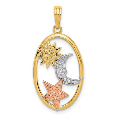 14K gold oval pendant